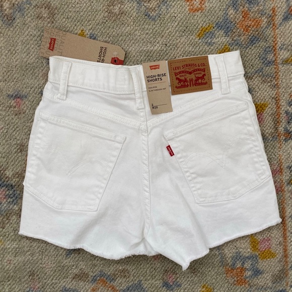 Levi's Shorts Levis High Rise White Denim Shorts Poshmark